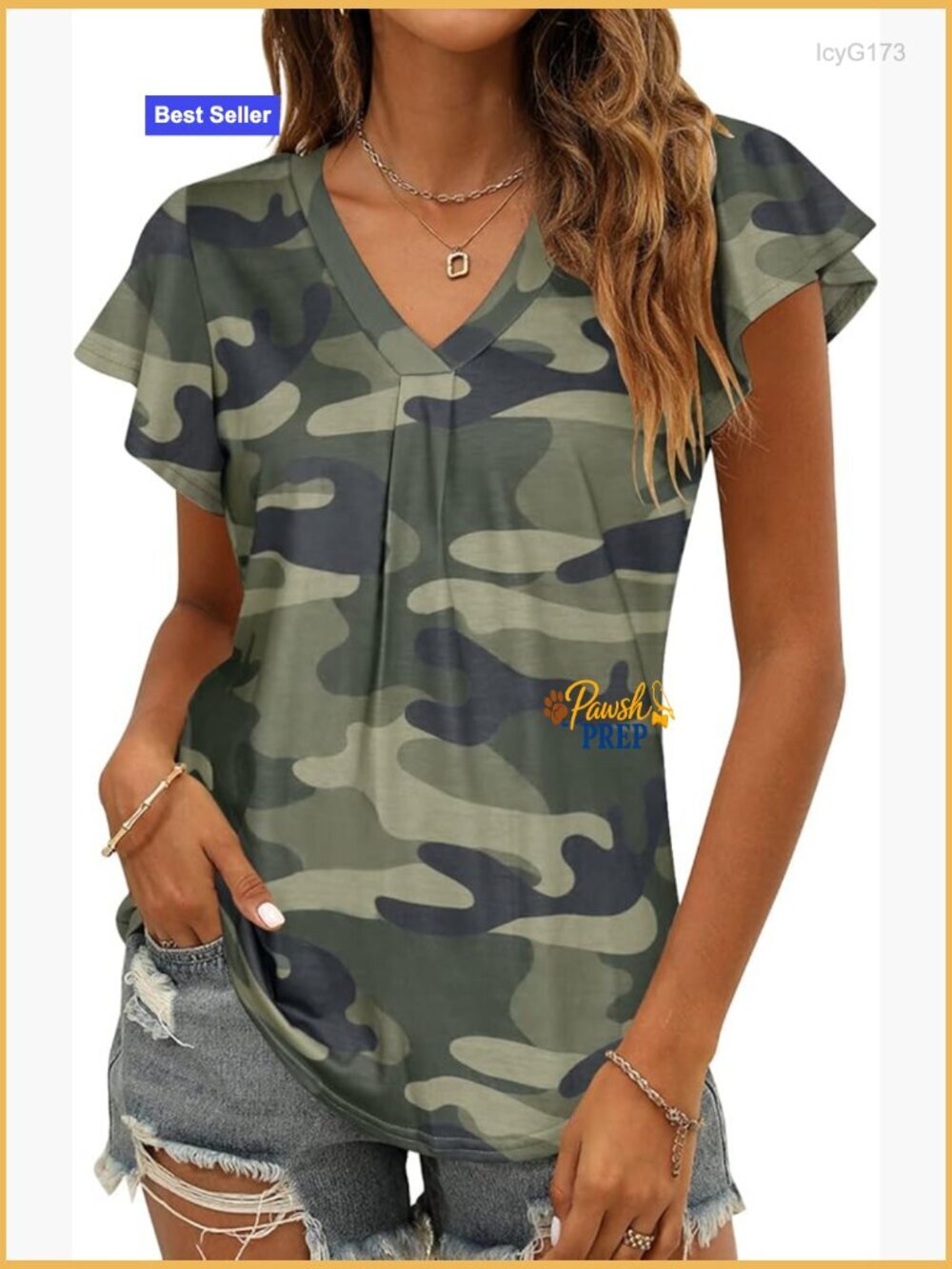 Ruffle Sleeve V Neck Tunic Blouse - Flowy Business Casual Top